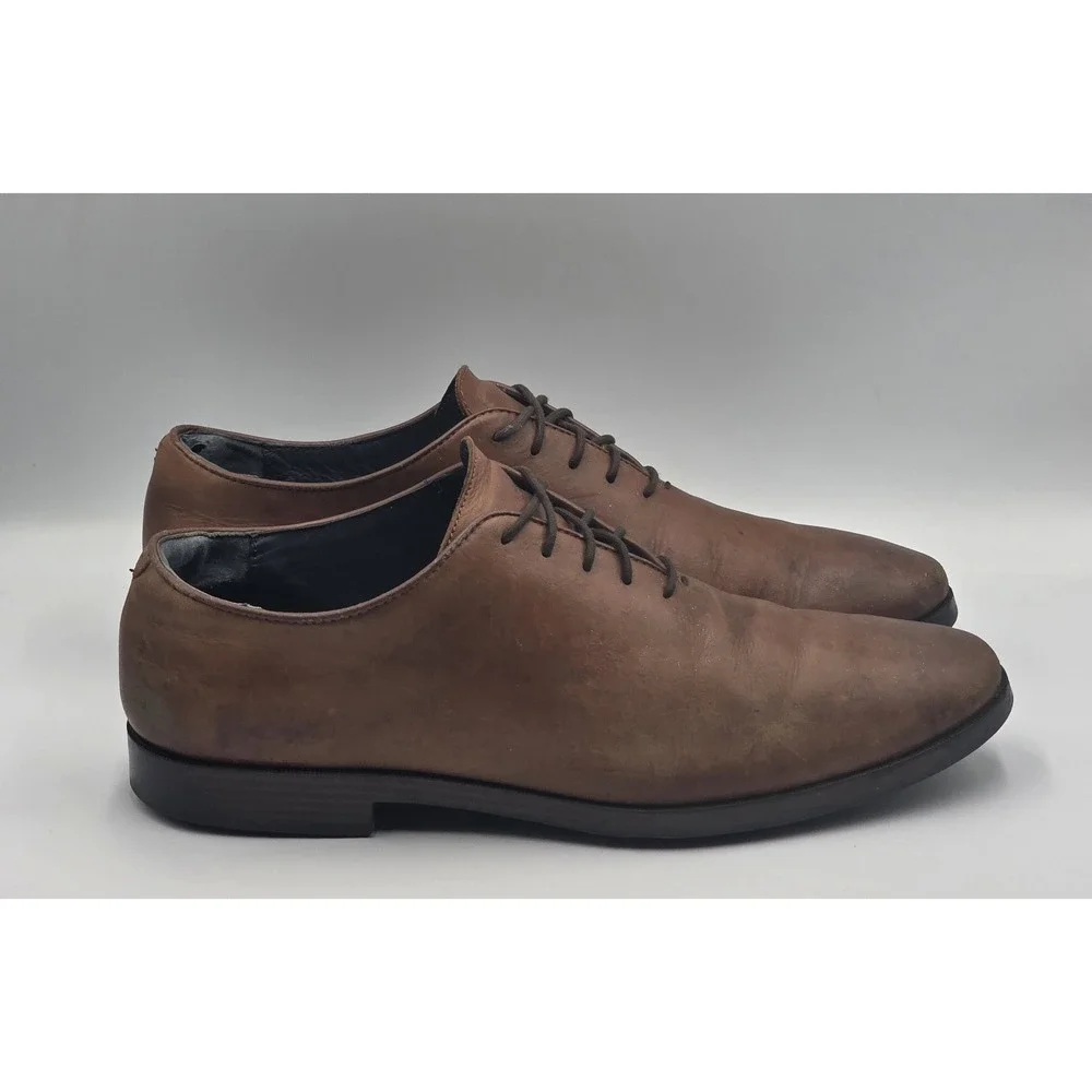 Cole Haan Jefferson Grand Brown Leather Plain Toe Oxford Shoes Mens 10.5M